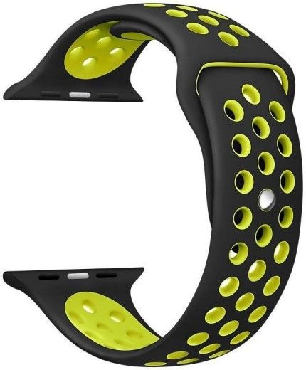 Ремешок Nike Silicon Sport Band for Apple Watch 38mm Black/Yellow - фото - интернет-магазин электроники и бытовой техники TTT
