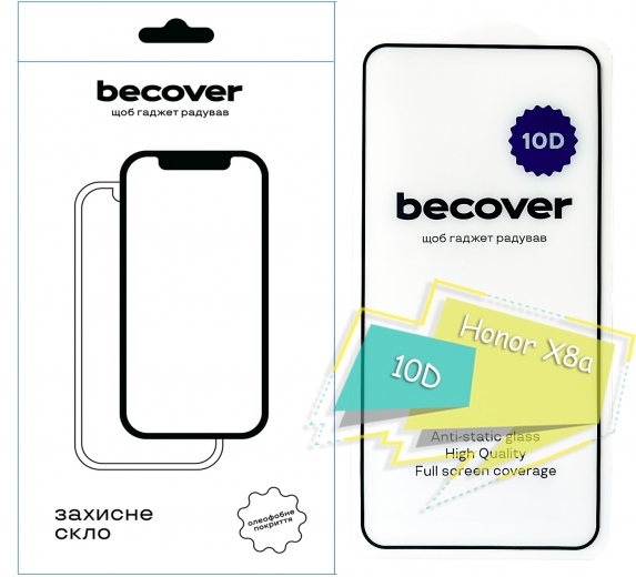 Защитное стекло BeCover для Honor X8a 10D (713163) Black - фото - интернет-магазин электроники и бытовой техники TTT