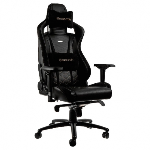 Кресло геймерское NOBLECHAIRS Epic Series (NBL-PU-GOL-002) Black/Gold - фото - интернет-магазин электроники и бытовой техники TTT