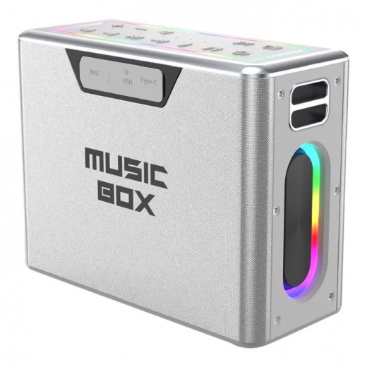 Портативная колонка HiFuture MusicBox 100W Silver - фото - интернет-магазин электроники и бытовой техники TTT