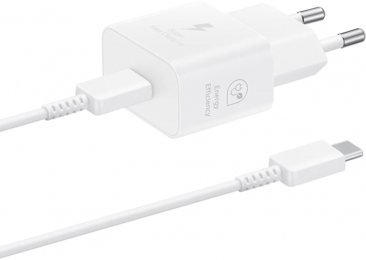 Сетевое зарядное устройство Samsung 25W Type-C Cable (EP-T2510XWEGEU) White - фото Сетевое зарядное устройство Samsung 25W Type-C Cable (EP-T2510XWEGEU) White - фото - интернет-магазин электроники и бытовой техники TTT