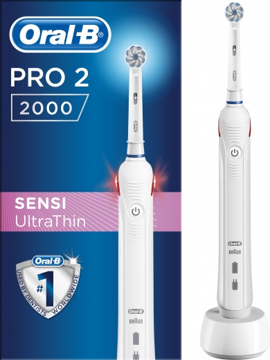 Электрическая зубная щетка Braun Oral-B PRO2 2000 D 501.513.2 SU Sensi Ultrathin - фото - интернет-магазин электроники и бытовой техники TTT