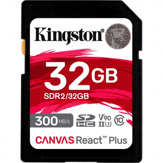 Карта пам'яті Kingston Canvas React Plus SDHC 32GB UHS-II U3 V90 (SDR2/32GB) - фото - інтернет-магазин електроніки та побутової техніки TTT