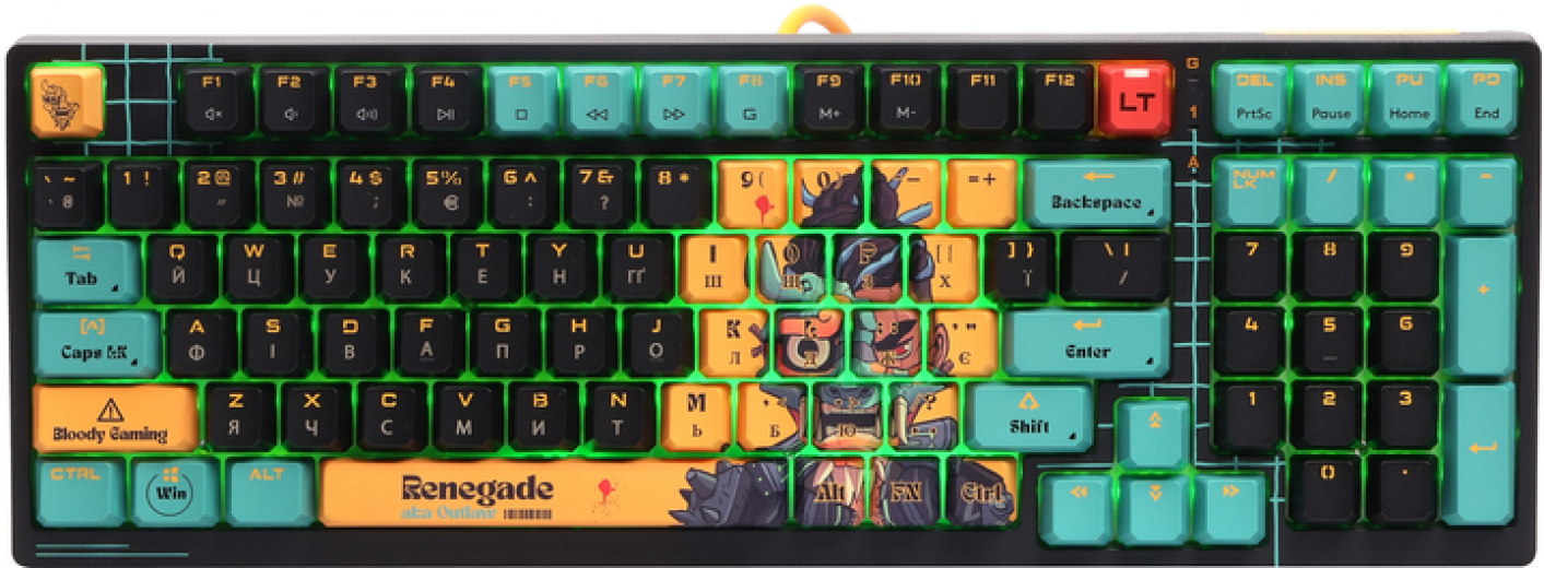 Клавіатура дротова A4Tech Bloody AT98 USB Renegade - фото Клавіатура дротова A4Tech Bloody AT98 USB Renegade - фото - інтернет-магазин електроніки та побутової техніки TTT