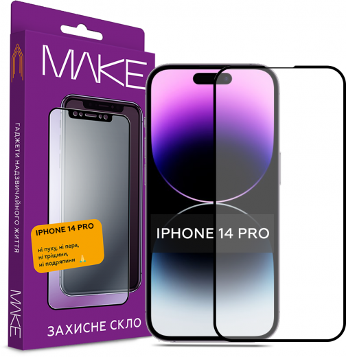 Захисне скло Make Full Cover для Apple iPhone 14 Pro (MGF-AI14P) - фото - інтернет-магазин електроніки та побутової техніки TTT