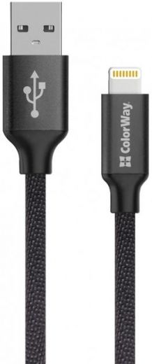 Кабель Colorway USB - Apple Lightning 2.1А Black - фото - интернет-магазин электроники и бытовой техники TTT