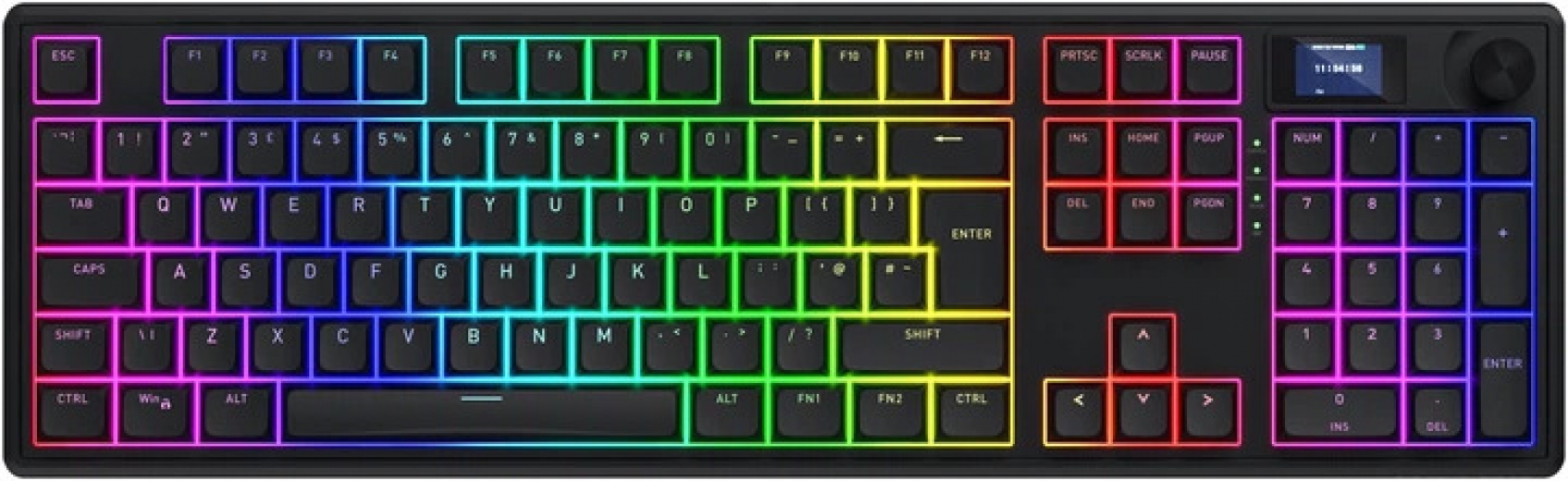 Клавіатура бездротова Hator Skyfall 100 PRO Aurum Vanila Silent RGB UK-ISO Wireless/Bluetooth/USB (HTK4101EU) Black  - фото - інтернет-магазин електроніки та побутової техніки TTT