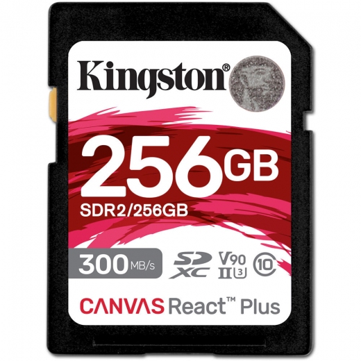 Карта памяти Kingston SDXC 256GB Canvas React Plus Class 10 UHS-II U3 V90 (SDR2/256GB) - фото Карта памяти Kingston SDXC 256GB Canvas React Plus Class 10 UHS-II U3 V90 (SDR2/256GB) - фото - интернет-магазин электроники и бытовой техники TTT