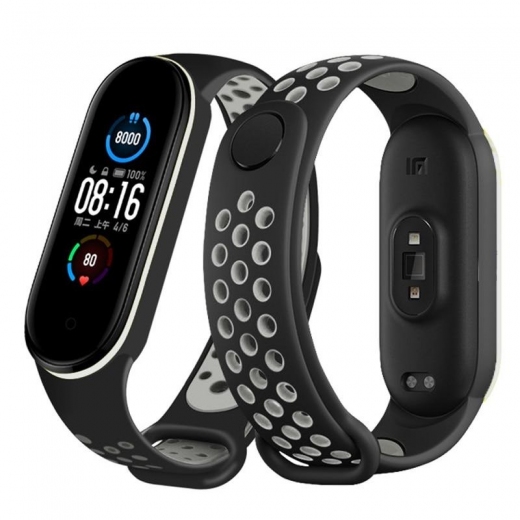 Ремінець BeCover Vents Style для Xiaomi Mi Smart Band 7 (710504) Black-Gray - фото - інтернет-магазин електроніки та побутової техніки TTT