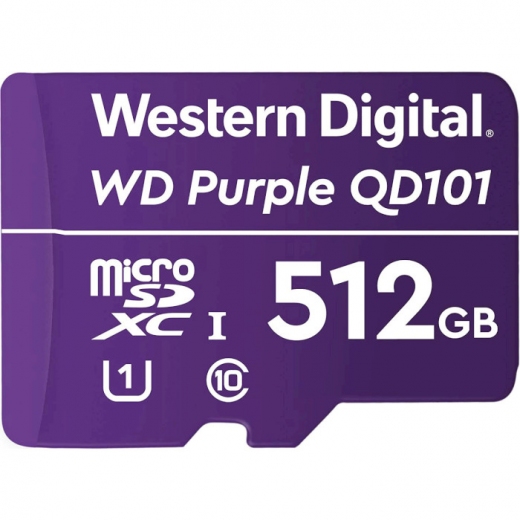 Карта пам'яті WD microSDXC Purple SC QD101 512GB UHS-I Class 10 (WDD512G1P0C) - фото - інтернет-магазин електроніки та побутової техніки TTT