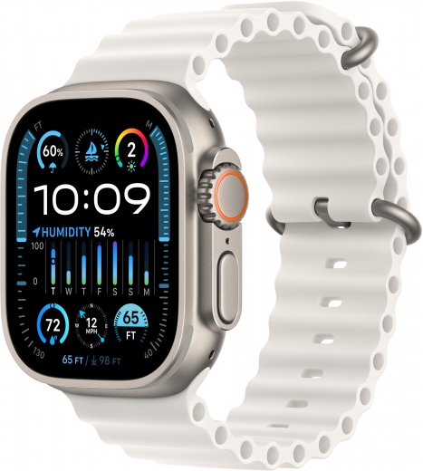 Apple Watch Ultra 2 GPS + Cellular, 49mm Titanium Case with White Ocean Band (MREJ3UL/A) - фото Apple Watch Ultra 2 GPS + Cellular, 49mm Titanium Case with White Ocean Band (MREJ3UL/A) - фото - интернет-магазин электроники и бытовой техники TTT