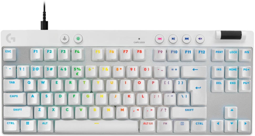 Клавіатура дротова Logitech G PRO X TKL RAPID Wired Gaming Linear USB (920-013242) White  - фото Клавіатура дротова Logitech G PRO X TKL RAPID Wired Gaming Linear USB (920-013242) White  - фото - інтернет-магазин електроніки та побутової техніки TTT