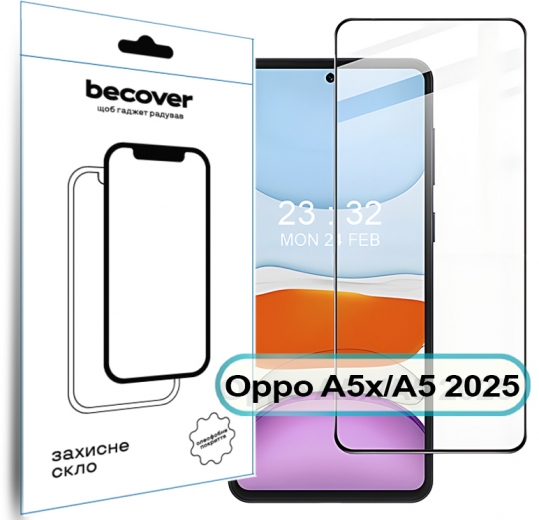 Захисне скло Becover для Oppo A5x / A5 2025 (4G/5G) (713931) Black - фото Захисне скло Becover для Oppo A5x / A5 2025 (4G/5G) (713931) Black - фото - інтернет-магазин електроніки та побутової техніки TTT