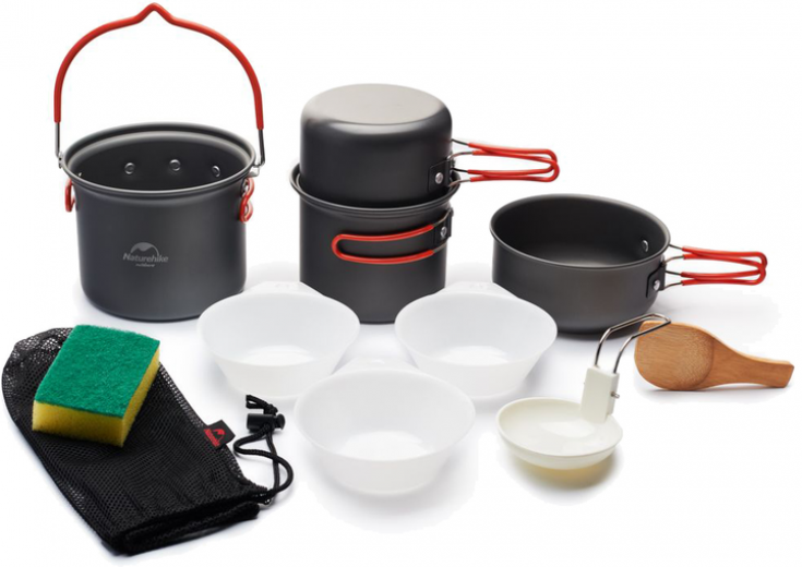 Набір посуду для кемпінгу Naturehike NH18T018-G 9 шт алюміній (6927595730324) - фото Набір посуду для кемпінгу Naturehike NH18T018-G 9 шт алюміній (6927595730324) - фото - інтернет-магазин електроніки та побутової техніки TTT