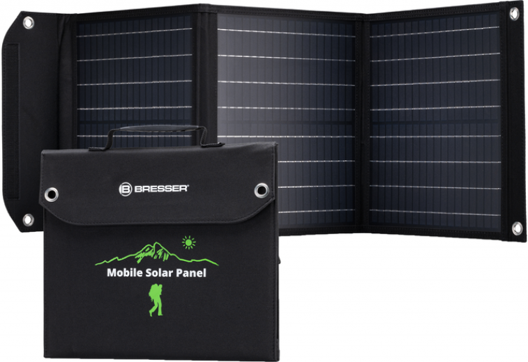 Портативна сонячна панель Bresser Mobile Solar Charger 40 Watt USB DC (930149) - фото Портативна сонячна панель Bresser Mobile Solar Charger 40 Watt USB DC (930149) - фото - інтернет-магазин електроніки та побутової техніки TTT