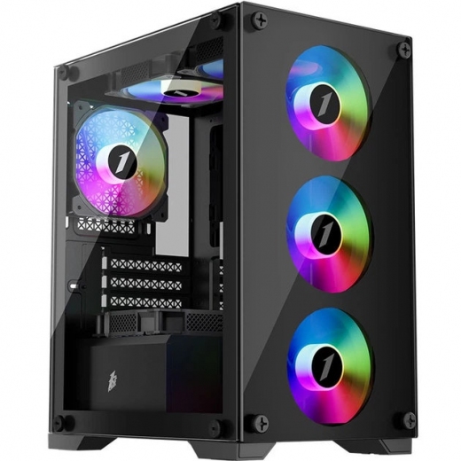 Корпус 1stPlayer X2-M-BK-4F1-PS-600FK-EU Black 600W - фото - интернет-магазин электроники и бытовой техники TTT