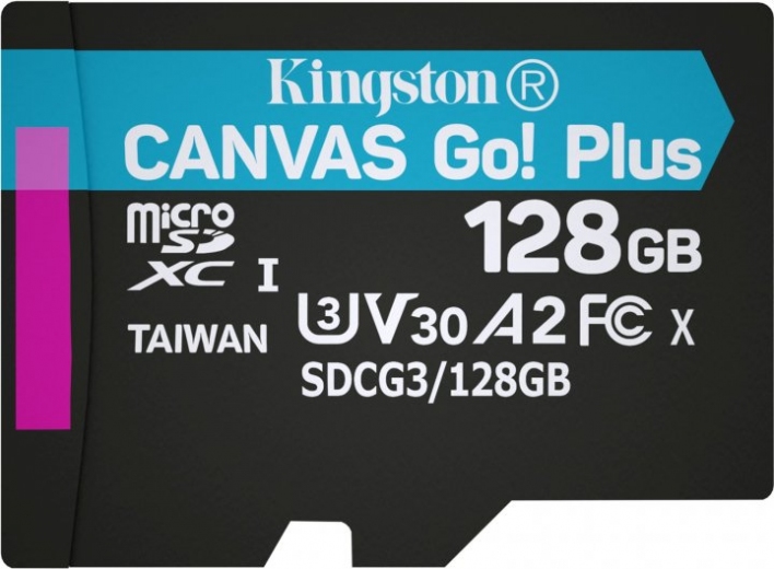 Карта пам'яті Kingston MicroSDXC 128GB Canvas Go! Plus Class 10 UHS-I U3 V30 A2 (SDCG3/128GBSP) - фото Карта пам'яті Kingston MicroSDXC 128GB Canvas Go! Plus Class 10 UHS-I U3 V30 A2 (SDCG3/128GBSP) - фото - інтернет-магазин електроніки та побутової техніки TTT