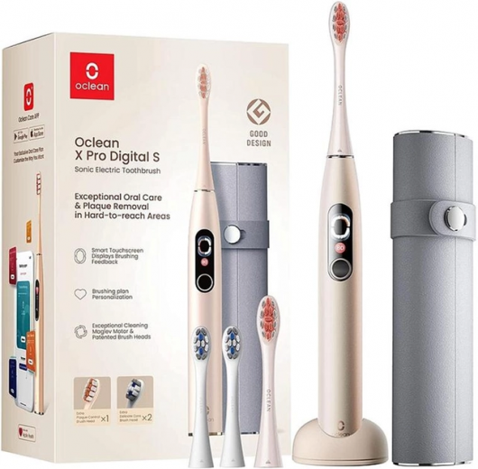 Електрична зубна щітка Oclean X Pro Digital Set Electric Toothbrush Champagne Gold - фото - інтернет-магазин електроніки та побутової техніки TTT