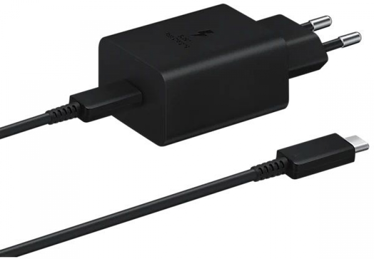 Сетевое зарядное устройство Samsung 45W Power Adapter Type-C Cable (EP-T4510XBEGRU) Black - фото - интернет-магазин электроники и бытовой техники TTT