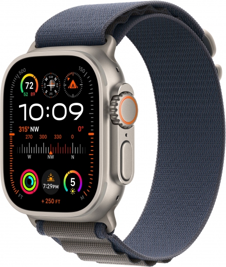 Apple Watch Ultra 2 GPS + Cellular, 49mm Titanium Case with Blue Alpine Loop - Medium (MREP3UL/A) - фото - интернет-магазин электроники и бытовой техники TTT