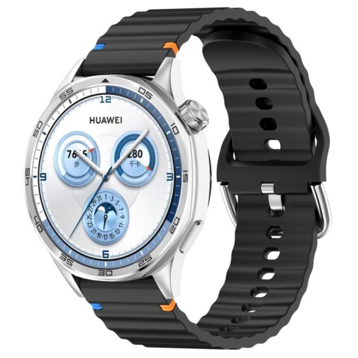 Ремешок BeCover Ribbed Tape для Huawei Watch GT 3 (42mm) / GT 2 (42mm) / GT 3 Pro (43mm Ceramic) / Watch 2 (Sport) (714257) Black - фото - интернет-магазин электроники и бытовой техники TTT