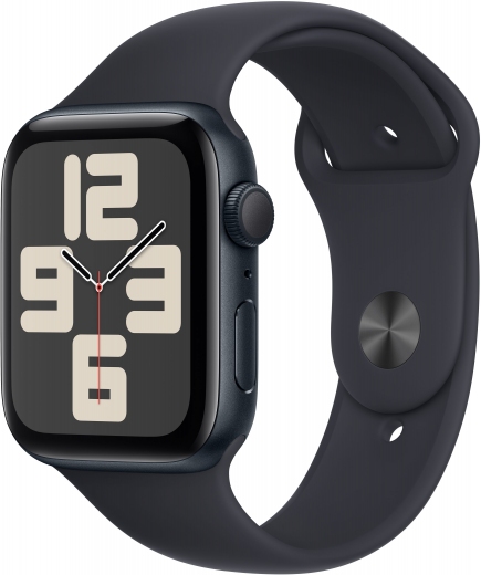 Apple Watch SE (2023) GPS 44mm Midnight Aluminium Case with Midnight Sport Band - M/L (MRE93QP/A) - фото Apple Watch SE (2023) GPS 44mm Midnight Aluminium Case with Midnight Sport Band - M/L (MRE93QP/A) - фото - интернет-магазин электроники и бытовой техники TTT