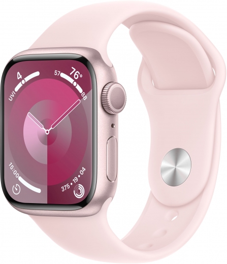 Apple Watch Series 9 GPS 45mm Pink Aluminium Case with Light Pink Sport Band - M/L (MR9H3QP/A) - фото - інтернет-магазин електроніки та побутової техніки TTT