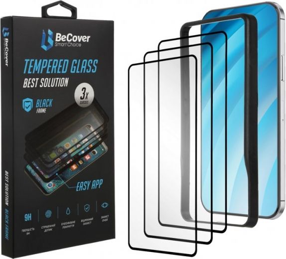 Комплект защитных стекол BeCover Premium Easy Installation 3 шт для Xiaomi Redmi Note 9 / 10X (705483) Clear - фото - интернет-магазин электроники и бытовой техники TTT