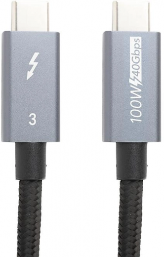 Kабель PowerPlant Thunderbolt 3 USB-C - USB-C 4K 2 м (CA913343)Black/Grey - фото Kабель PowerPlant Thunderbolt 3 USB-C - USB-C 4K 2 м (CA913343)Black/Grey - фото - интернет-магазин электроники и бытовой техники TTT