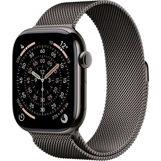 Apple Watch Series 11 GPS + Cellular 46mm Slate Titanium Case with Slate Milanese Loop - S/M (MFD34RK/A) - фото - интернет-магазин электроники и бытовой техники TTT