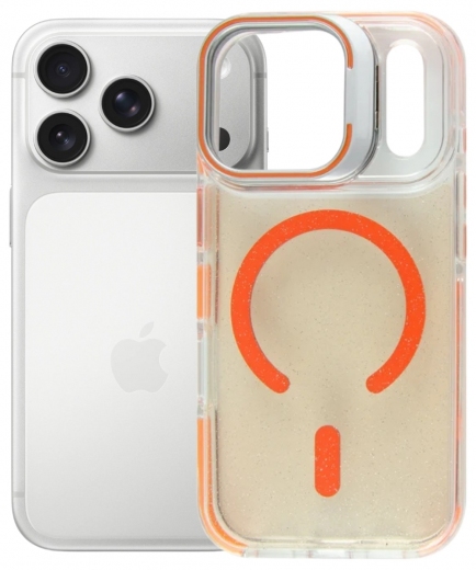 Панель BeCover FIBRA Star Shine with MagSafe для Apple iPhone 17 Pro (715429) Orange - фото - інтернет-магазин електроніки та побутової техніки TTT