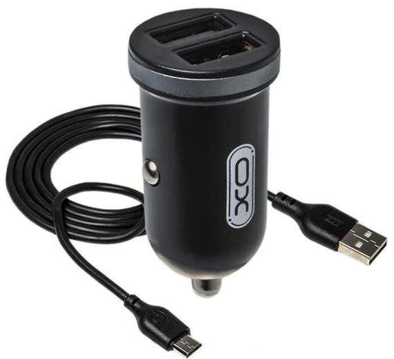 Автомобільний зарядний пристрій XO TZ08 2USB 2.1A + microUSB cable Black (126183) - Уцінка - фото - інтернет-магазин електроніки та побутової техніки TTT