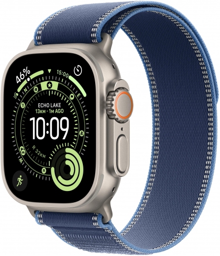 Apple Watch Ultra 3 GPS + Cellular 49mm Natural Titanium Case with Blue/Bright Blue Trail Loop - M/L (MEWU4QP/A) - фото Apple Watch Ultra 3 GPS + Cellular 49mm Natural Titanium Case with Blue/Bright Blue Trail Loop - M/L (MEWU4QP/A) - фото - інтернет-магазин електроніки та побутової техніки TTT