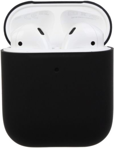 Чехол Ultrathin Silicone Case для Apple AirPods 2  Black - фото - интернет-магазин электроники и бытовой техники TTT