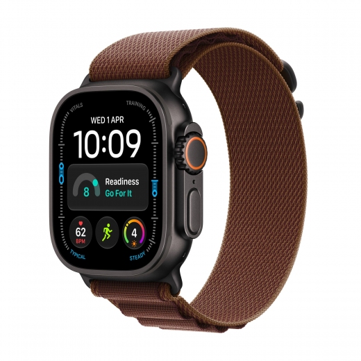 Apple Watch Ultra 4 GPS + Cellular 49mm Black Titanium Case with Burgundy Alpine Loop - M (MJC14QI/A) - фото - интернет-магазин электроники и бытовой техники TTT