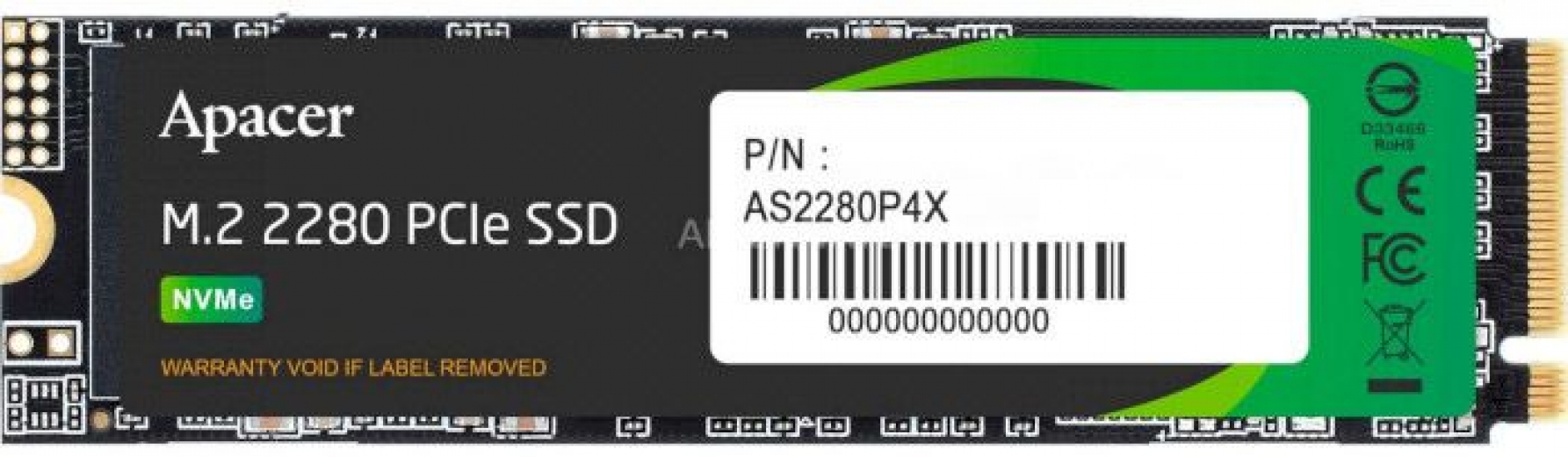 SSD Apacer AS2280P4X 1TB NVMe M.2 2280 PCIe 3.0 x4 3D NAND TLC (AP1TBAS2280P4X-1) - фото SSD Apacer AS2280P4X 1TB NVMe M.2 2280 PCIe 3.0 x4 3D NAND TLC (AP1TBAS2280P4X-1) - фото - інтернет-магазин електроніки та побутової техніки TTT