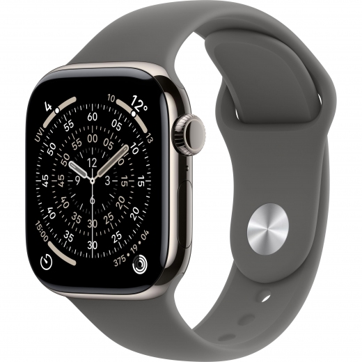 Apple Watch Series 11 GPS + Cellular 46mm Natural Titanium Case with Stone Grey Sport Band - S/M (MFCW4RK/A) - фото Apple Watch Series 11 GPS + Cellular 46mm Natural Titanium Case with Stone Grey Sport Band - S/M (MFCW4RK/A) - фото - интернет-магазин электроники и бытовой техники TTT