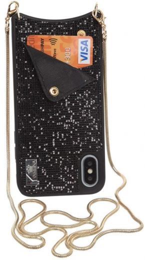 Чохол Glitter Wallet Becover для Apple iPhone Xs Max (703621) Black - фото - інтернет-магазин електроніки та побутової техніки TTT