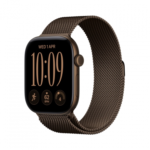 Apple Watch Series 12 GPS 46mm Dark Bronze Aluminium Case with Dark Bronze Milanese Loop - S/M (MKD74RK/A) - фото - інтернет-магазин електроніки та побутової техніки TTT