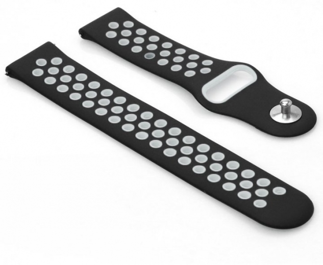 Ремінець BeCover Vents Style для Samsung Galaxy Watch 46mm/Watch 3 45mm/Gear S3 Classic/Gear S3 Frontier (707127) Black-White - фото - інтернет-магазин електроніки та побутової техніки TTT