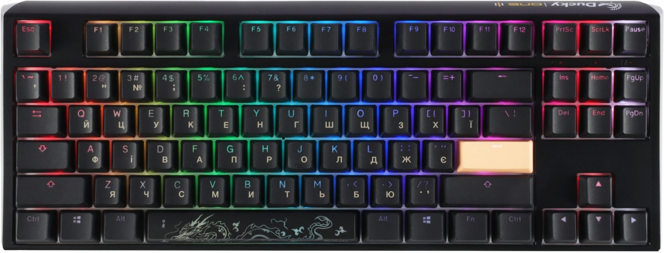Клавіатура Ducky One 3 TKL Cherry MX Red RGB UA USB (DKON2187ST-RUAPXCLAWSC1) Black - фото - інтернет-магазин електроніки та побутової техніки TTT