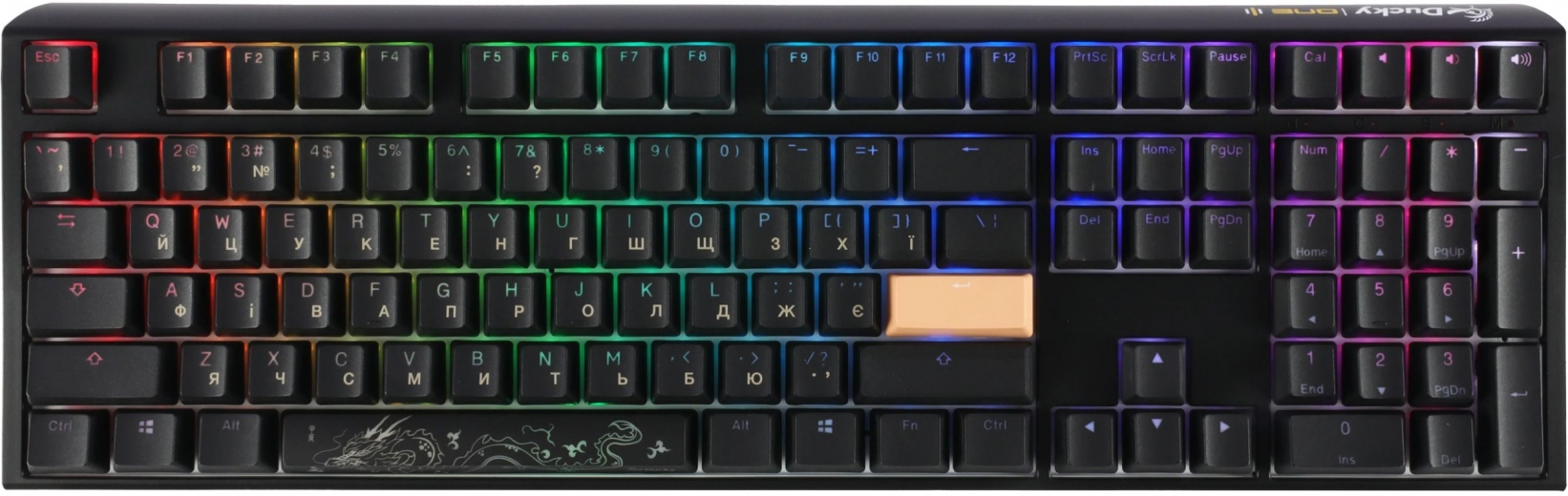 Клавіатура Ducky One 3 Cherry MX Silent Red RGB UA USB (DKON2108ST-SUAPXCLAWSC1) Black - фото - інтернет-магазин електроніки та побутової техніки TTT