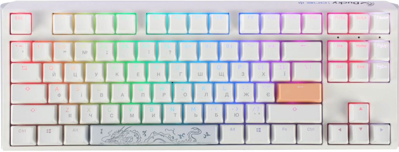 Клавіатура Ducky One 3 TKL Cherry MX Speed Silver RGB UA USB (DKON2187ST-PUAPXPWWWSC1) White - фото Клавіатура Ducky One 3 TKL Cherry MX Speed Silver RGB UA USB (DKON2187ST-PUAPXPWWWSC1) White - фото - інтернет-магазин електроніки та побутової техніки TTT