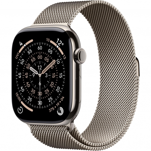 Apple Watch Series 11 GPS + Cellular 46mm Natural Titanium Case with Natural Milanese Loop - M/L (MFD04RK/A) - фото - интернет-магазин электроники и бытовой техники TTT
