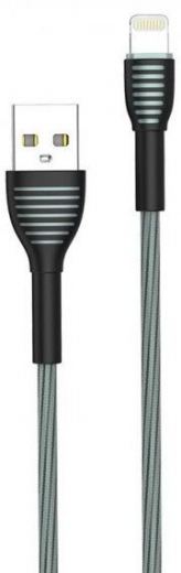 Кабель ColorWay USB-Lightning braided cloth 3А 1м (CW-CBUL041-GR) Gray (165308) - Уценка - фото - интернет-магазин электроники и бытовой техники TTT