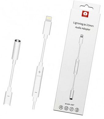 Адаптер WUW X87 lightning to AUX White (110675) - Уценка - фото - интернет-магазин электроники и бытовой техники TTT