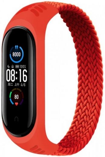 Ремешок BeCover Elastic Nylon Style для Xiaomi Mi Smart Band 5/Mi Smart Band 6 (Size S) (706144) Red - фото - интернет-магазин электроники и бытовой техники TTT