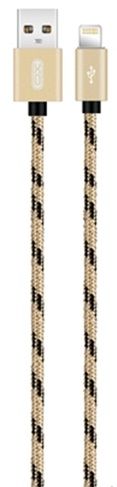 Кабель USB XO NB10 lightning 2m 2.4A Gold (115257) - Уценка - фото - интернет-магазин электроники и бытовой техники TTT
