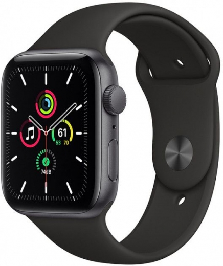 Apple Watch SE GPS 44 mm Space Grey Aluminium Case with Midnight Sport Band (MKQ63UL/A) - фото - інтернет-магазин електроніки та побутової техніки TTT