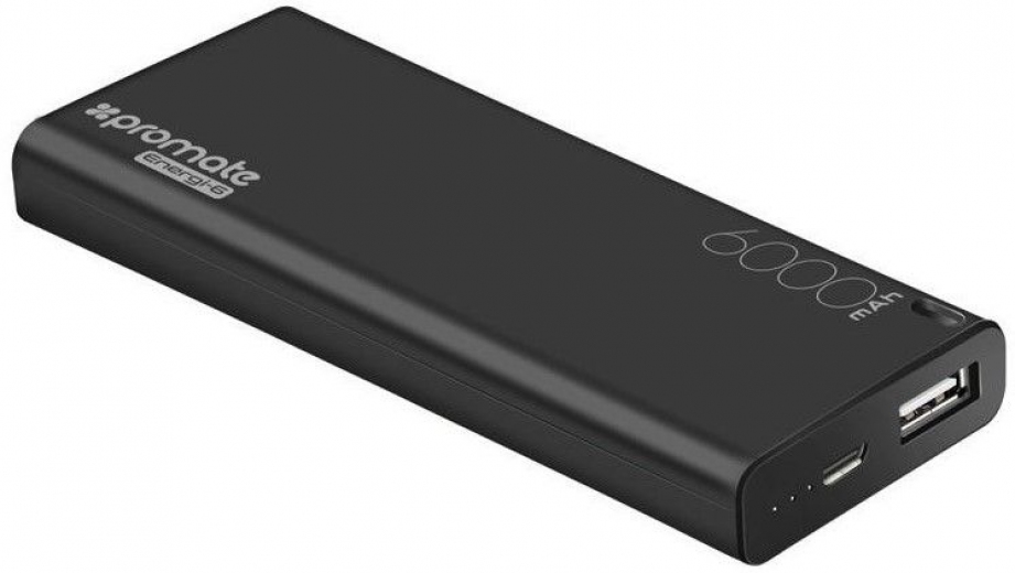 УМБ Promate 6000 mAh (energi-6.black) Black (91830) - Уцінка - фото - інтернет-магазин електроніки та побутової техніки TTT